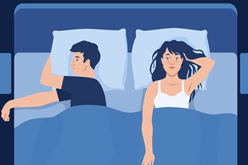 desenho de casal deitado na cama